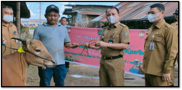 Majelis Taklim Dinas Penanaman Modal dan Pelayanan Terpadu Satu Pintu Prov. Kalteng Laksanakan Pemotongan Hewan Kurban