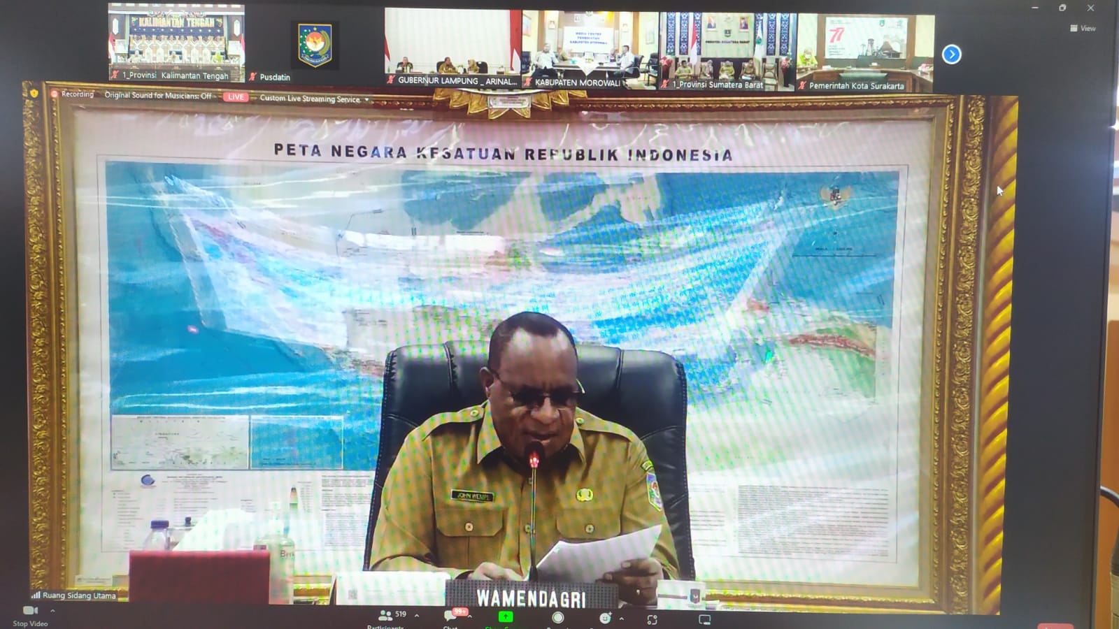 Rakor Pencabutan Pemberlakuan Pembatasan Kegiatan Masyarakat Secara Virtual