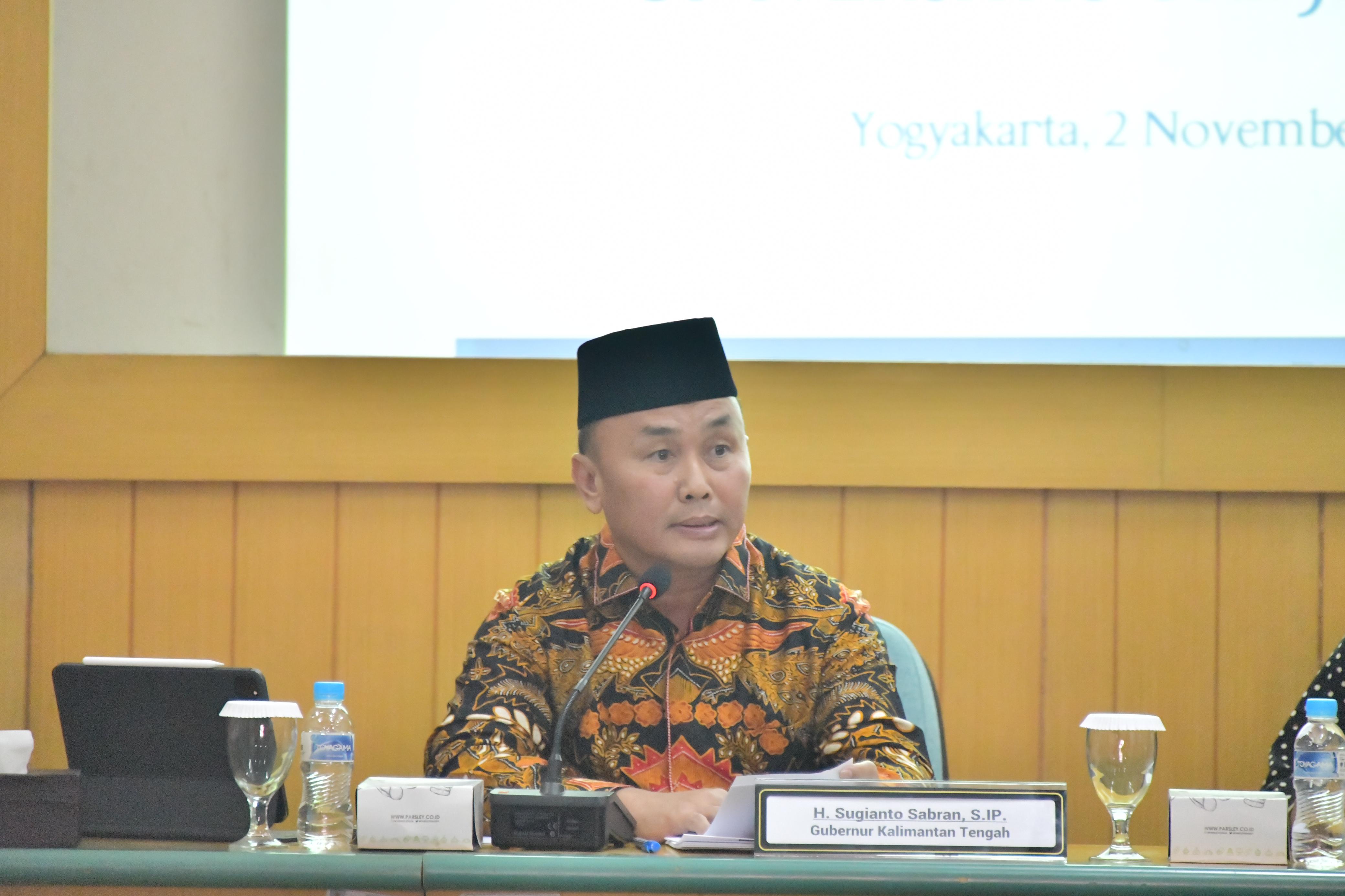 Gubernur Sugianto Sabran Hadiri Audiensi dan Penandatanganan PKS Antara Perangkat Daerah Lingkup Pemprov Kalteng Dengan UGM