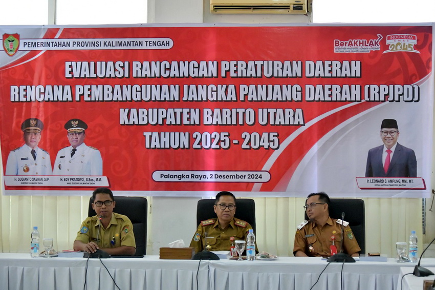 Bappedalitbang Prov. Kalteng Laksanakan Evaluasi Rancangan Peraturan Daerah RPJPD Kabupaten Barito Utara Tahun 2025-2045