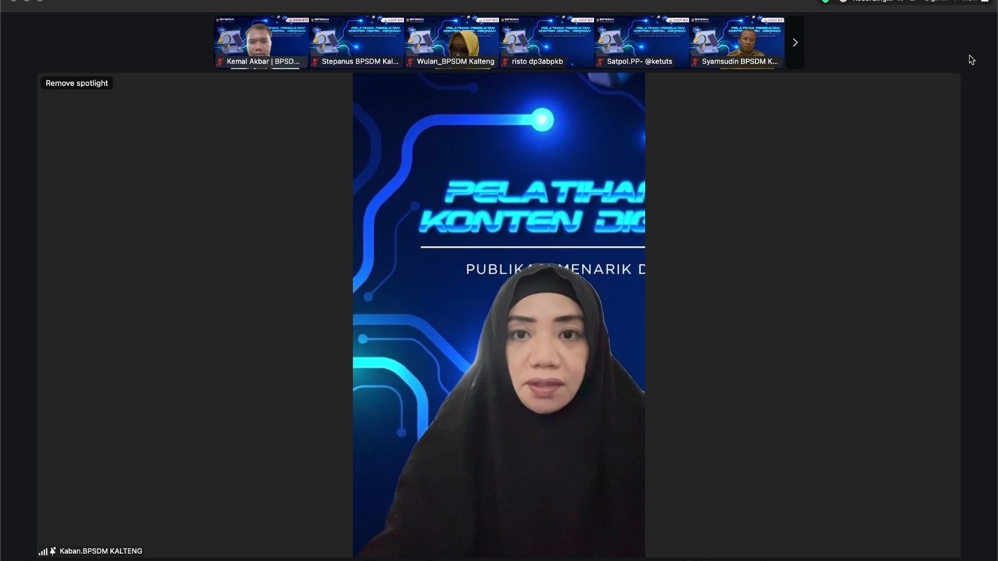 BPSDM Prov. Kalteng Gelar Pembukaan Pelatihan Pembuatan Konten Digital Kekinian Publikasi Menarik dengan Sentuhan Avatar