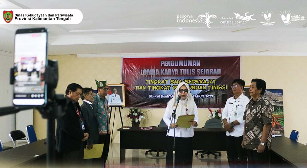 Kadisbudpar Prov. Kalteng Umumkan Pemenang Lomba Karya Tulis Sejarah Tingkat SMA/sederajat dan Tingkat Perguruan Tinggi Tahun 2023