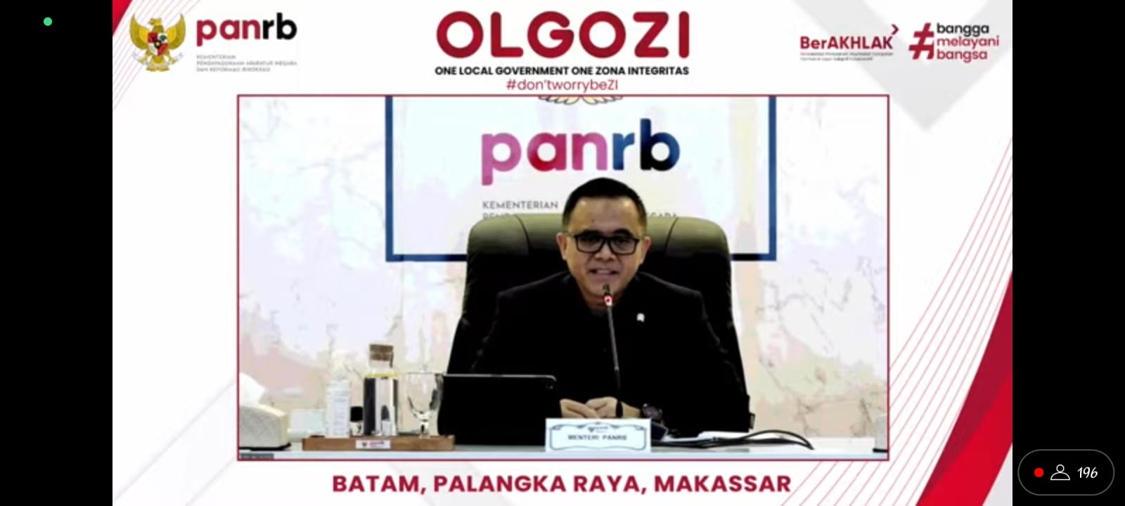 Wagub Kalteng Edy Pratowo Hadiri Secara Virtual Kegiatan One Local Government One Zona Integritas