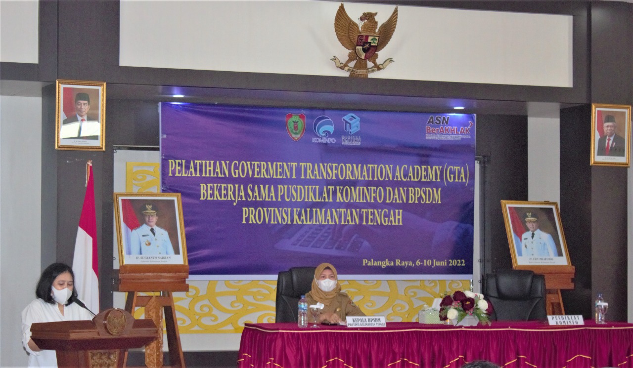 Kepala BPSDM Prov. Kalteng Buka Pelatihan Government Transformation Academy