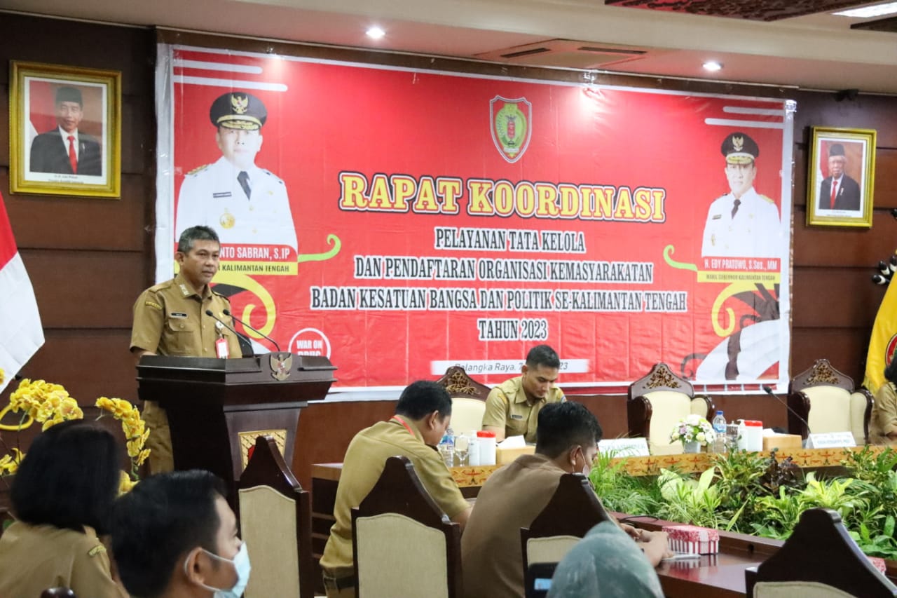 Rakor Pelayanan Tata Kelola Dan Pendaftaran Organisasi Kemasyarakatan Badan Kesbangpol se-Kalteng Tahun 2023