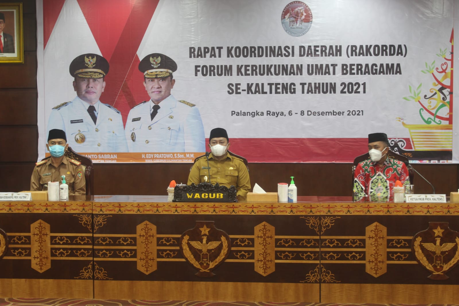 Wagub Kalteng Membuka Secara Resmi Rakorda FKUB Kabupaten/Kota se-Kalteng Tahun 2021