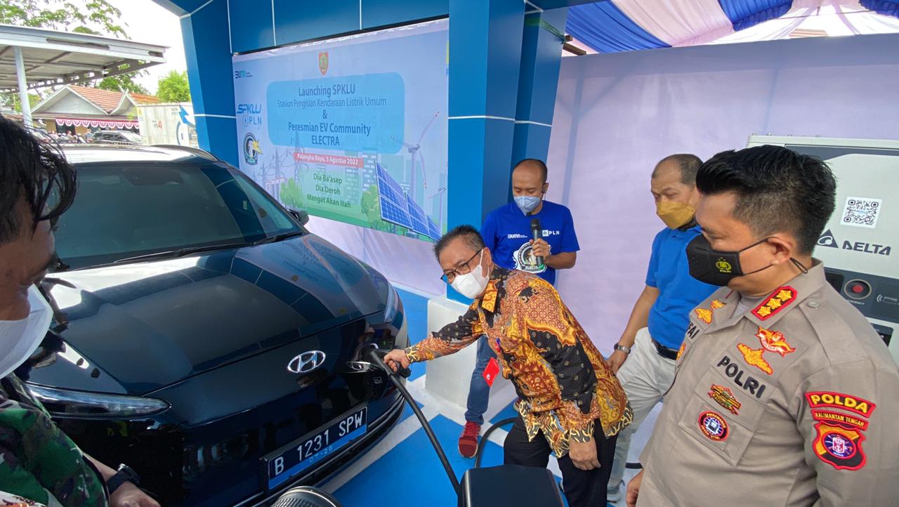 Launching SPKLU Pertama Di Kalteng Dan Peresmian Electric Vehicle Community ELECTRA