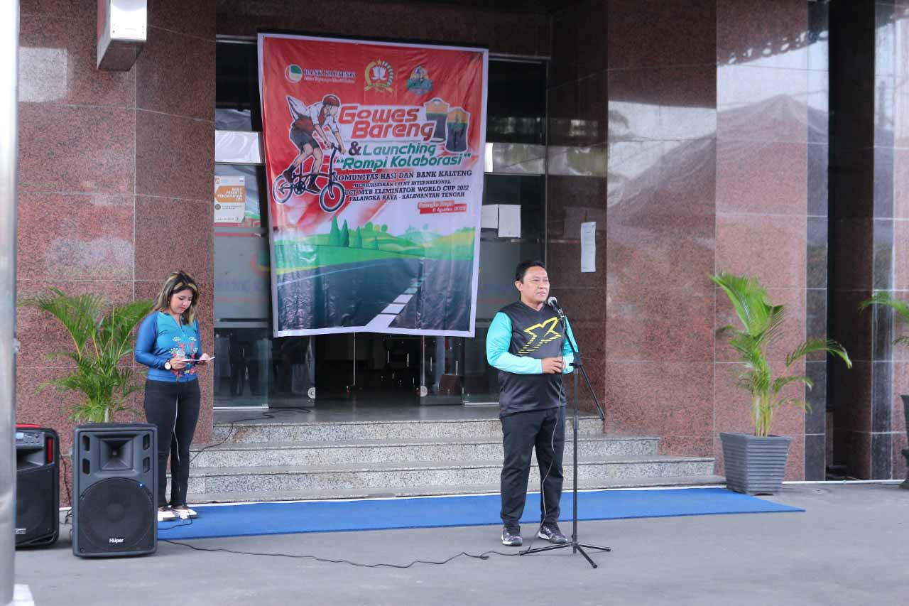 Wagub Kalteng Hadiri Gowes Bersama Dan Launching Rompi Kolaborasi Komunitas HASI Dan Bank Kalteng