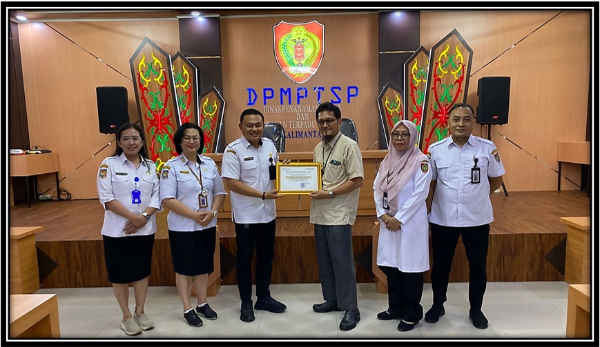 DPMPTSP Prov. Kalteng Terima Penghargaan dari BPS Kalteng