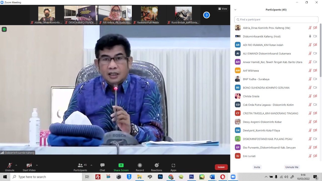 Plt. Kadis Kominfosantik Agus Siswadi Buka Webinar Mekanisme Pembentukan Forum KIM