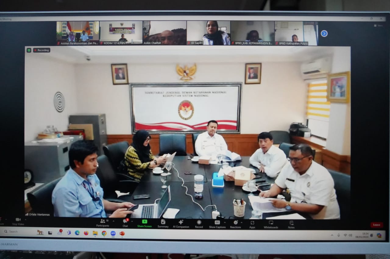 Asisten Ekbang Sri Widanarni Ikuti Rapat Strategi Kolaborasi Mitigasi Karhutla bersama Setjen Dewan Ketahanan Nasional