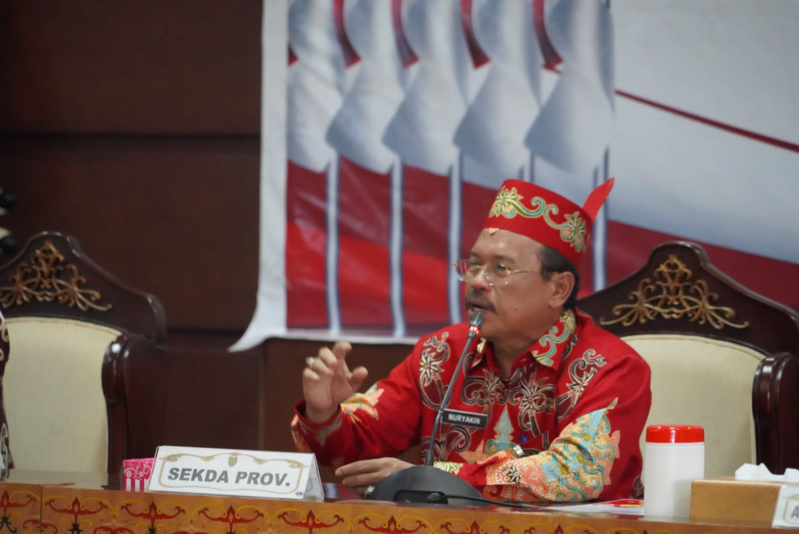 Sekda Prov. Kalteng  Pimpin Rapat Pemantapan Rangkaian Kegiatan Hari Jadi ke 66 Provinsi Kalimantan Tengah Tahun 2023