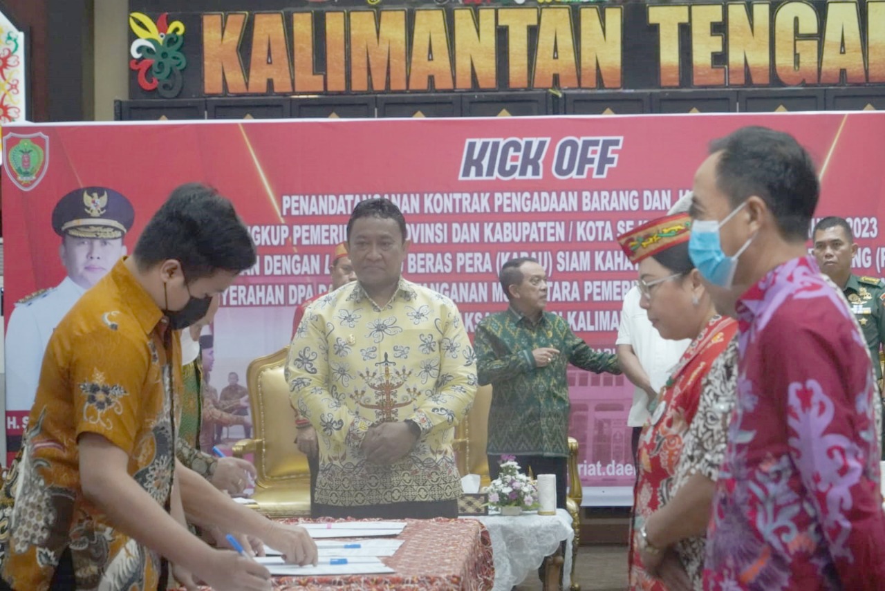 Wagub Kalteng Hadiri Kick Off Penandatanganan Kontrak Pengadaan Barang dan Jasa di lingkup Pemprov. Kalteng Tahun 2023