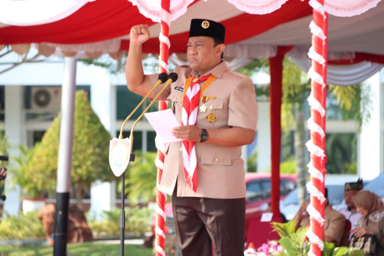 Wagub Kalteng Edy Pratowo Pimpin Upacara Hari Pramuka ke-62 Tahun 2023