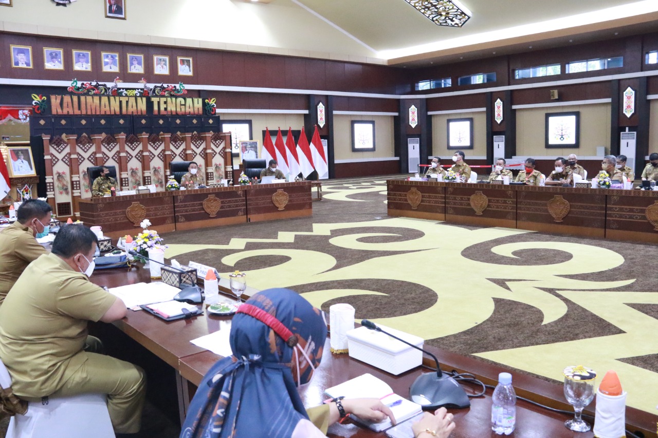 Gubernur Kalteng Sampaikan Arahan Pada Rapat MCP 2021 Dan Sosialisasi MCP 2022