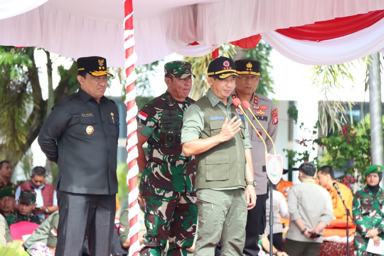 Wagub Kalteng Hadiri Apel Gelar Pasukan dan Sarana Prasarana Kebakaran Hutan dan Lahan