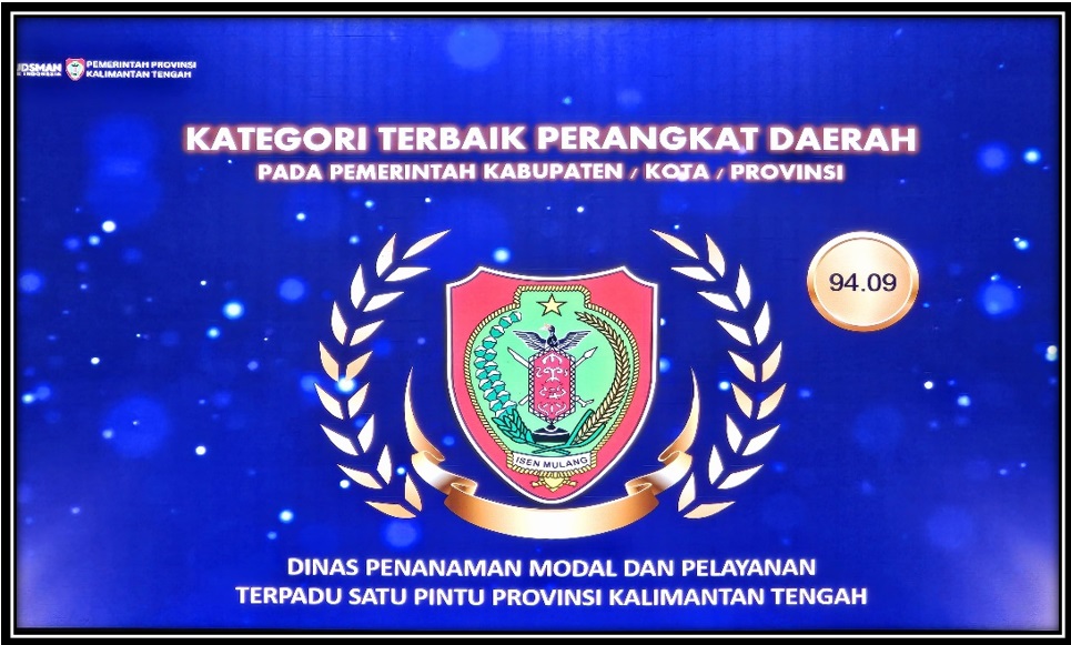 DPMPTSP Prov. Kalteng Sabet Peringkat I Anugerah Predikat Kepatuhan Penyelenggaraan Pelayanan Publik