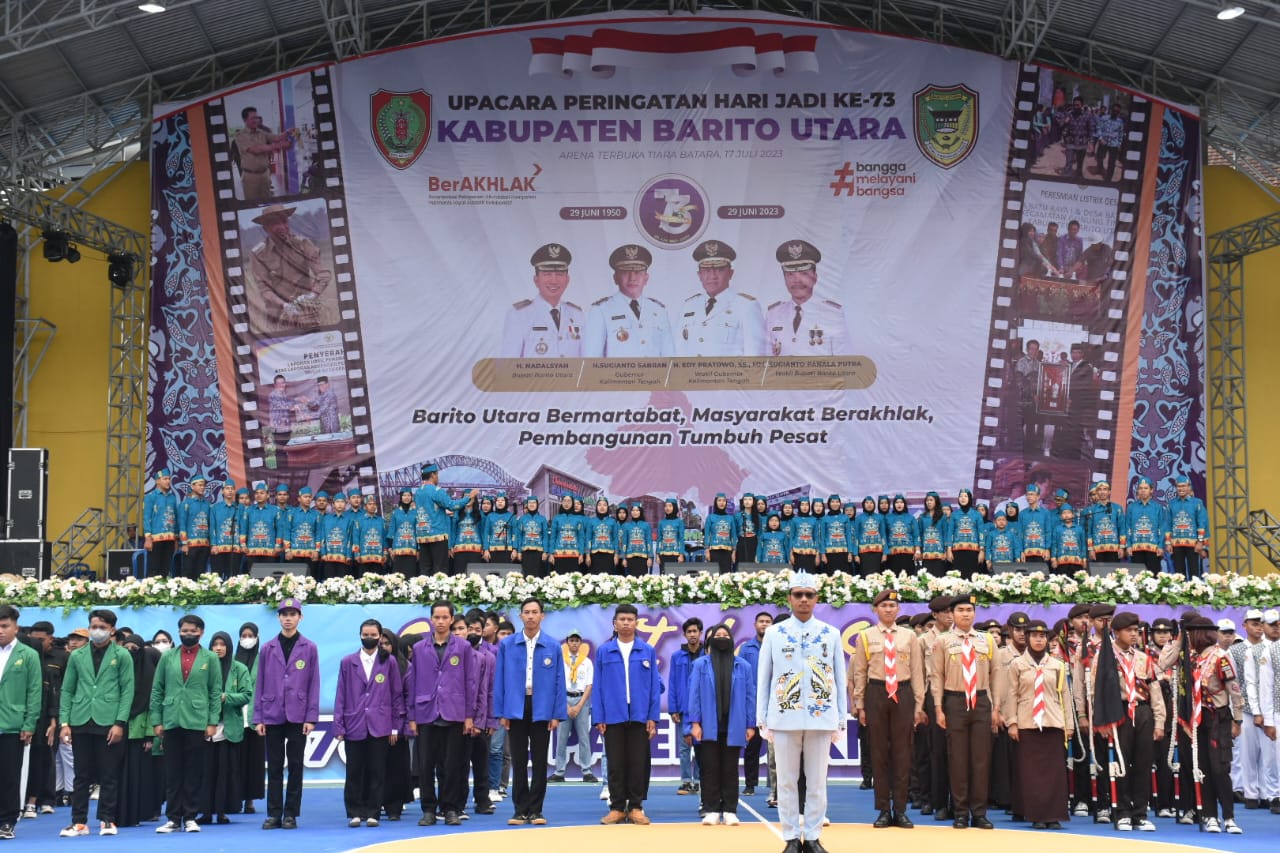 Wagub Kalteng Edy Pratowo Hadiri Upacara Peringatan Hari Jadi ke-73 Kabupaten Barito Utara Tahun 2023