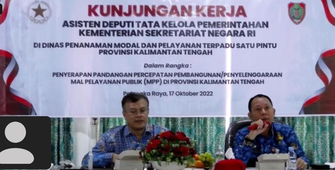 DPMPTSP Prov. Kalteng Terima Kunjungan Kerja Asisten Deputi Tata Kelola Pemerintahan Kementerian Sekretariat Negara RI