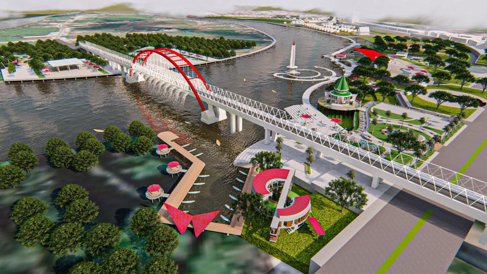 Jembatan Kahayan dan Kawasan Tugu Soekarno Akan Ditata dan Dipercantik Dengan Water Front City yang Megah