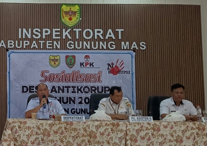 Inspektorat Daerah Prov. Kalteng Gelar Sosialisasi Perluasan Percontohan Desa Anti Korupsi di Kabupaten Gunung Mas