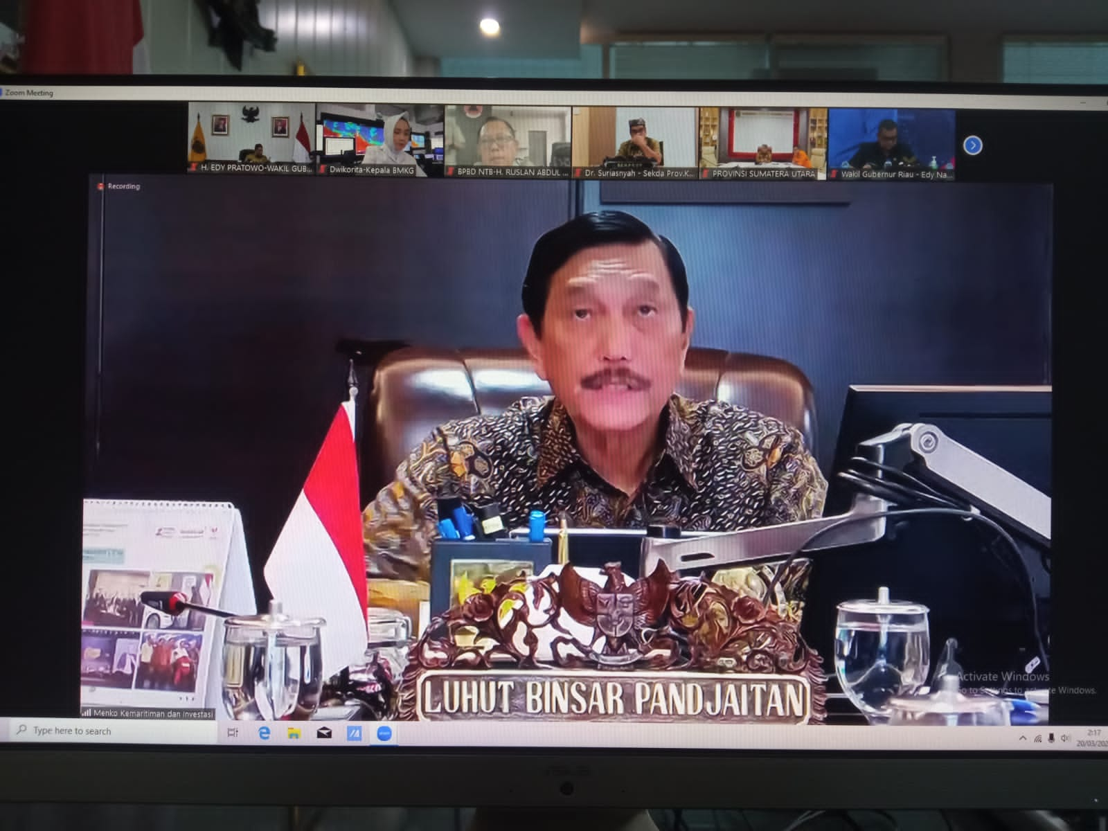 Wagub Kalteng Hadiri Rakor Mitigasi Bencana Hidrometeorologi Musim Kemarau 2023