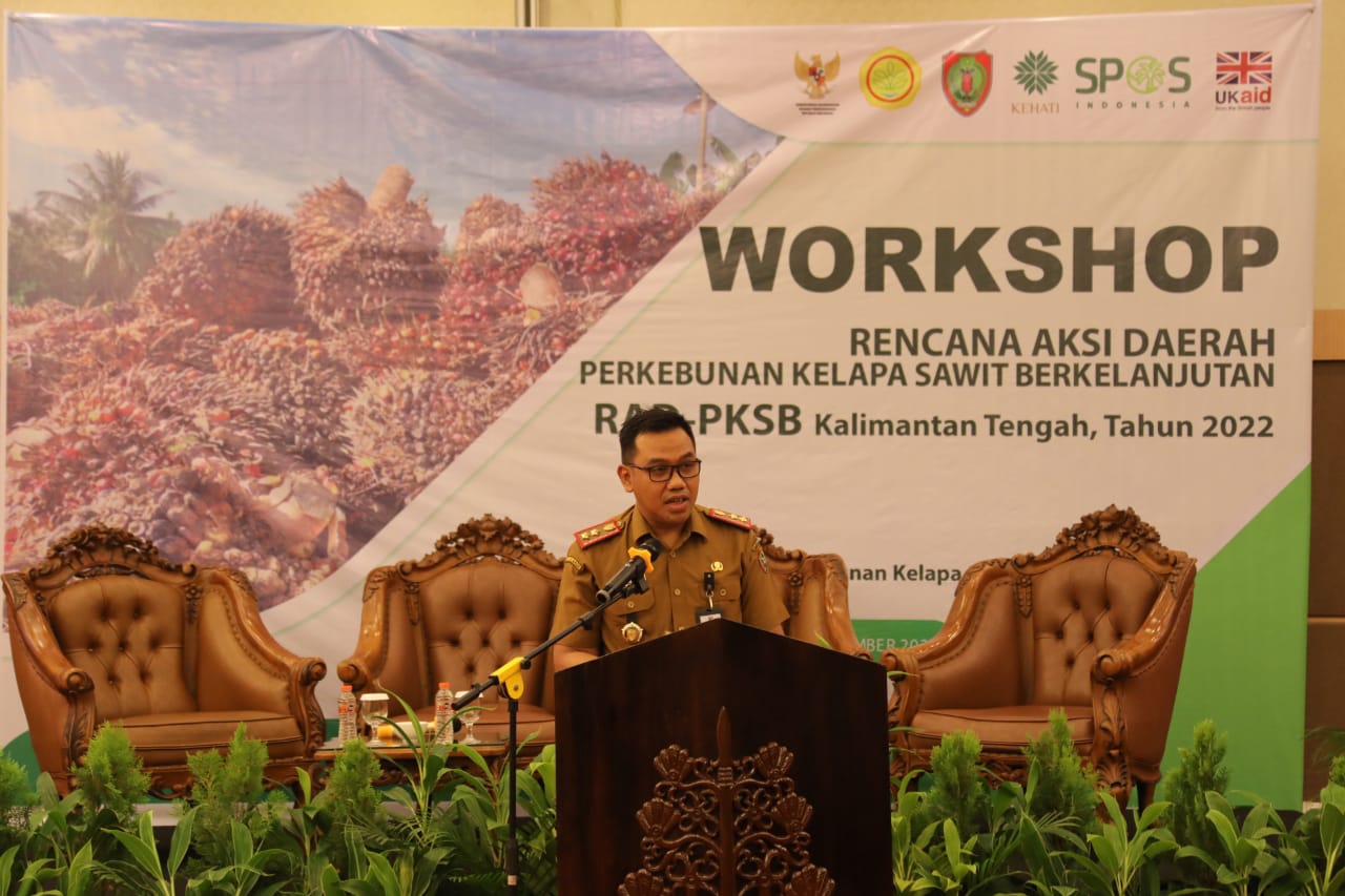 Asisten Ekbang Leonard S. Ampung Buka Workshop Rencana Aksi Daerah Perkebunan Kelapa Sawit Berkelanjutan Kalteng