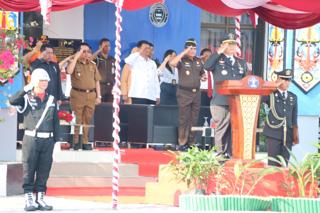 Kemenkumham Kalteng Laksanakan Upacara Peringati Hari Kementerian Hukum dan HAM (Dharma Karya Dhika) ke-78 Tahun 2023