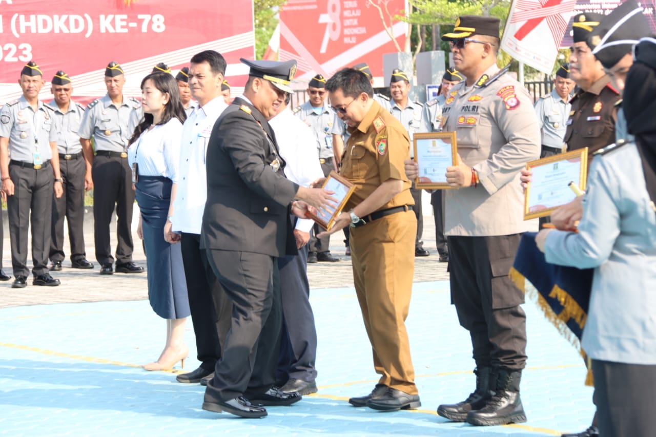Kemenkumham Kalteng Laksanakan Upacara Peringati Hari Kementerian Hukum dan HAM (Dharma Karya Dhika) ke-78 Tahun 2023
