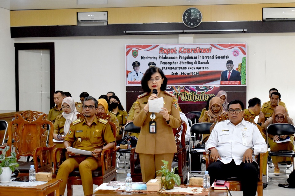 Sekretaris TPPS Prov. Kalteng Ikuti Rakor Monitoring Pengukuran dan Intervensi Serentak Pencegahan Stunting Tahun 2024