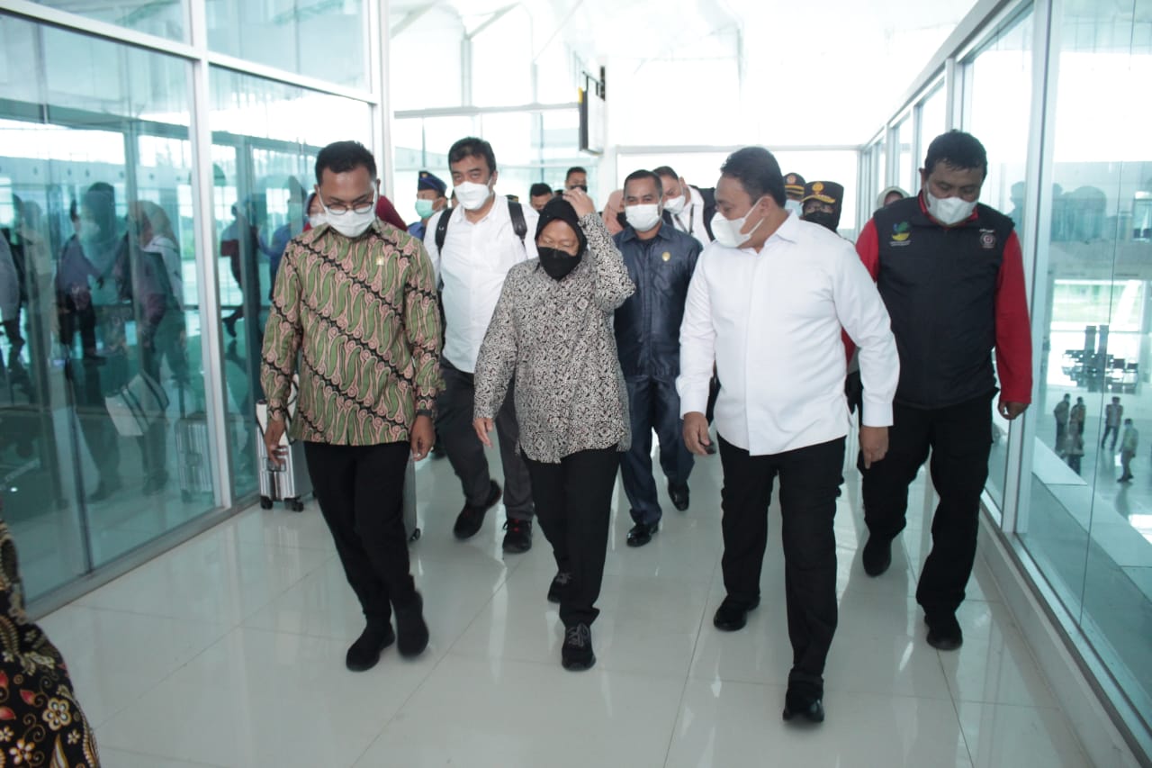 Kedatangan Mensos Tri Rismaharini Disambut Wagub Kalteng