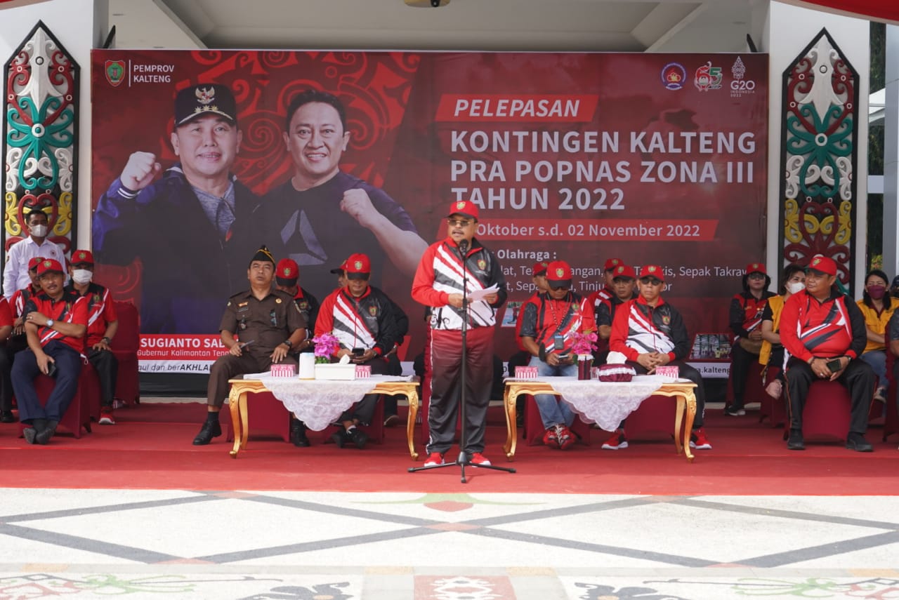 Sekda Prov. Kalteng Lepas Kontingen Kalteng Untuk Ikuti PRA POPNAS Zona III Tahun 2022