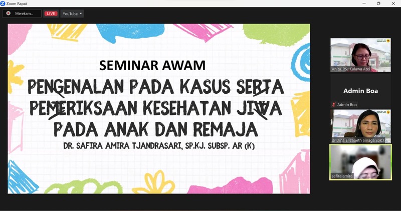 RSJ Kalawa Atei Gelar Seminar Awam Pengenalan Pada Kasus Serta Pemeriksaan Kesehatan Jiwa Anak dan Remaja