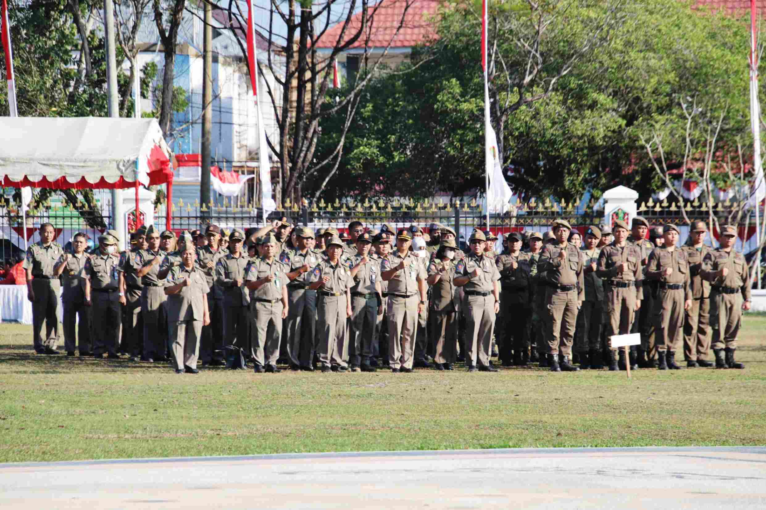 Satpol PP Provinsi Kalteng Ikuti Apel Bersama ASN dan Pegawai Kontrak