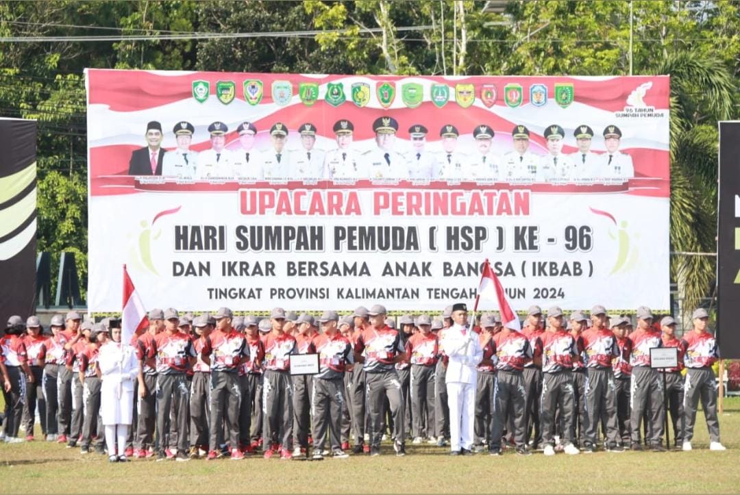 Plt Sekda Prov Kalteng M. Katma F. Dirun Pimpin Upacara Pengibaran Bendera Peringatan Hari Sumpah Pemuda dan Ikrar Anak Bangsa