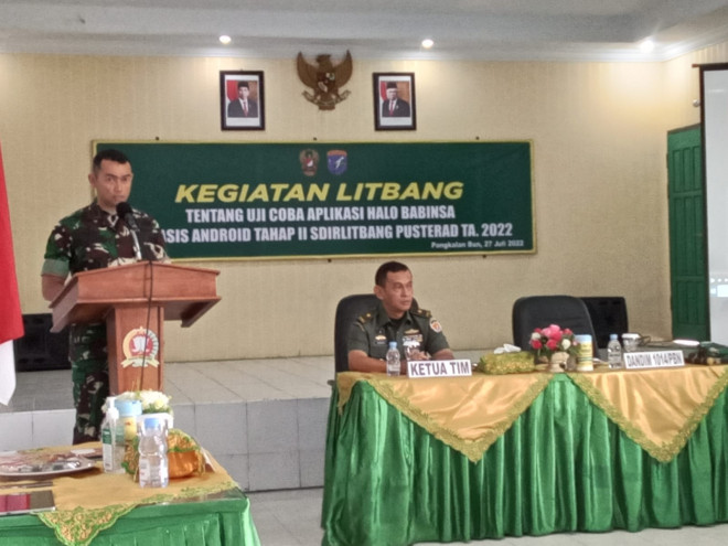 Kodim 1014 Pangkalan Bun Gelar Kegiatan Uji Coba Pengembangan Aplikasi Halo Babinsa