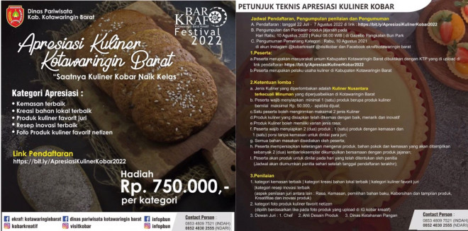 Festival Kobar Kreatif, Dispar Kobar Gelar Apresiasi Kuliner