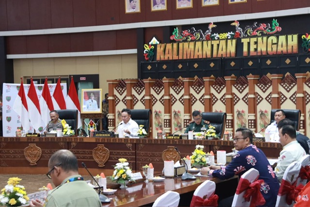 Gubernur Kalteng Sugianto Sabran Pimpin Rapat Kerja Pemantapan Optimasi Lahan Food Estate Padi Nasional di Prov. Kalteng