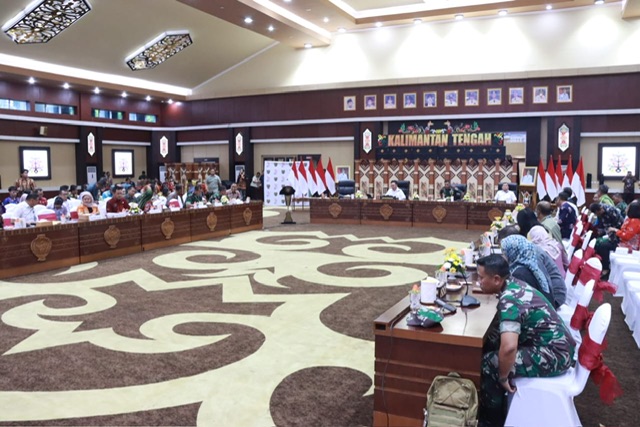 Gubernur Kalteng Sugianto Sabran Pimpin Rapat Kerja Pemantapan Optimasi Lahan Food Estate Padi Nasional di Prov. Kalteng